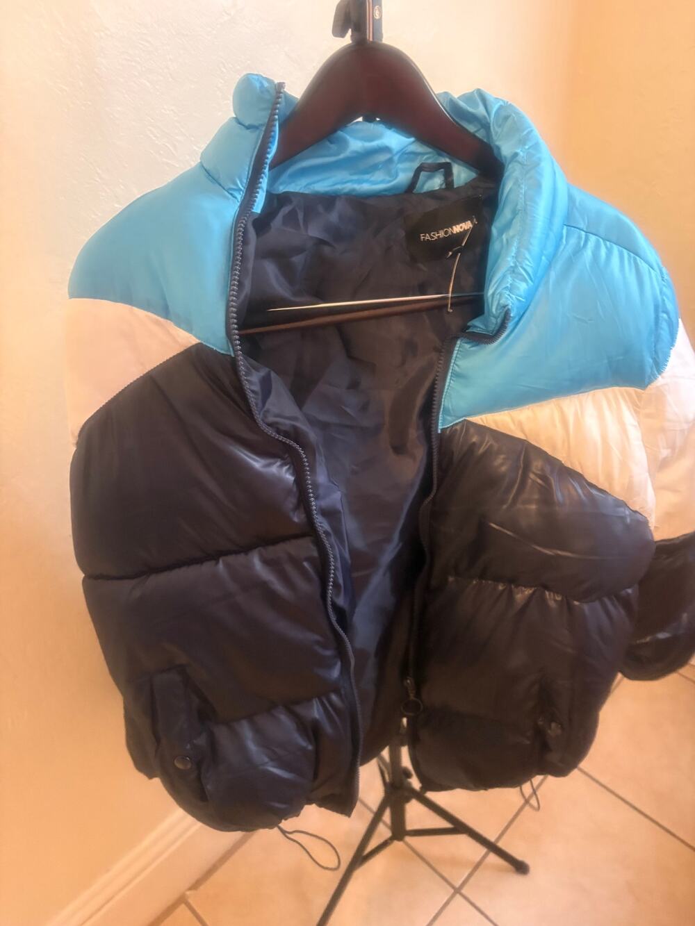 FASHION NOVA Colorblock Puffer Jacket for Women